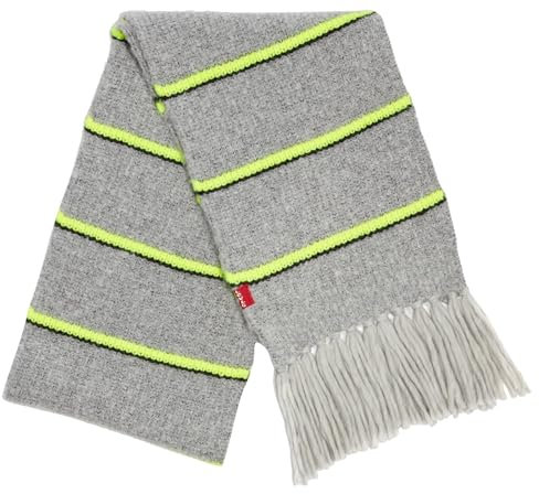 LEVIS FOOTWEAR AND ACCESSORIES Damen Women's Neon Striped Scarf, GRIS Clair, UN