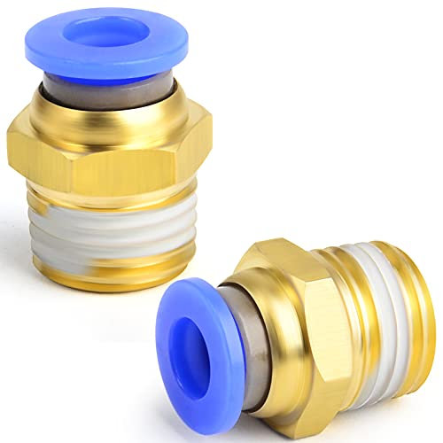 ERGAOBOY 2 Pcs 6mm Tube OD x 1/4 BSP Male Straight Push to Connect Fittings (PC6-02)