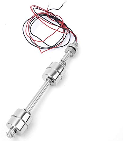 Interrupteur à Flotteur en Acier Inoxydable, Interrupteur à Flotteur Double Bille INOX 150mm Capteur Niveau Eau pour Piscine Réservoir Résistant à la Corrosion et Algues
