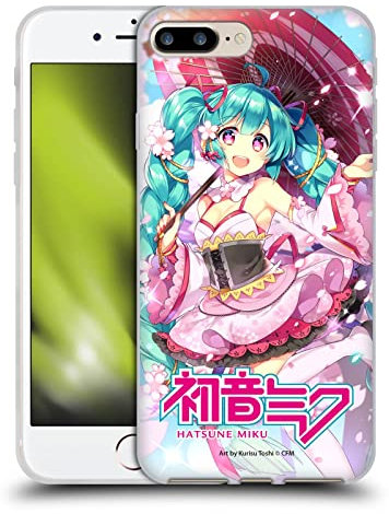 Head Case Designs Officially Licensed Hatsune Miku Sakura Graphics Soft Gel Case Compatible With Apple iPhone 7 Plus/iPhone 8 Plus