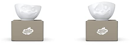 XL Schalen-Set 2-tlg. Grinsend + Glücklich - weiß - FIFTYEIGHT - 1000 ml - Müslischale Suppenschale Salatschale