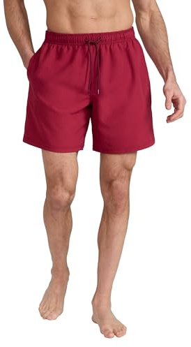 Mountain Warehouse Aruba Mens Swim Shorts - Fast Dry Swimming Trunks, Lightweight Board Shorts, Adjustable Draw Cord Beach Short Pants - Spring Summer, Holidays Dark Burgundy XXS