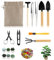RUIYWEN Kit di Attrezzi da Giardinaggio 10 Pezzi Mini Attrezzi per Bonsai, Piante Grasse, Piantine, Cactus, Piante in Vaso