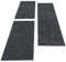 Carpettex Bettumrandung Schlafzimmer 3teilig Kurzflor Teppich Einfarbig Design Grau Bettset:2 mal 80x150 + 1 mal 80x250 - Bettvorleger Schlafzimmer Läufer Set Weicher Bettumrandung Teppich