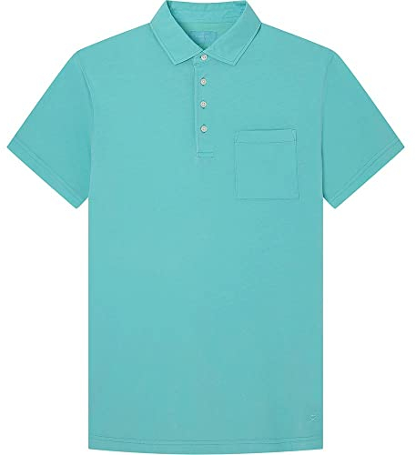 HACKETT LONDON Herren GMD Pocket JSY Ss Polohemd, Aqua, XXL