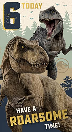 Jurassic World Age 6 Birthday Card