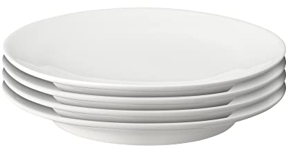 Denby White Porcelain Small Plates Set of 4-17.5cm Dishwasher Microwave Safe Crockery - Chip & Crack Resistant Appetiser Side Plates