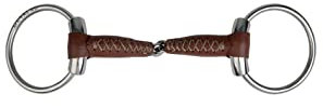 Metalab 2-Ring-Gebiss für Pferde aus Leder Pinchless