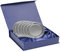 SILBERKANNE 6 Gläserteller Glasuntersetzer Innen 8 cm Außen 11,5 cm Premium Silber Plated edel versilbert Fertig zum verschenken mit schicker Geschenkverpackung