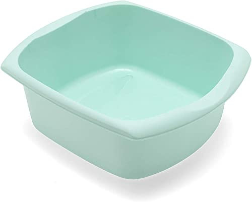 HoitoDeals 9.5L Plastic Rectangular Washing Up Bowl For Kitchen Sink Dishes Basin (1Pcs Blue Haze)