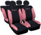 Rebeca Shop COPRISEDILI PER AUTO COMPATIBILI CON 500 MADE IN ITALY SET IN VARI COLORI (Nero/Rosa AP)