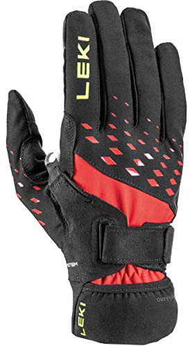 LEKI Ultra Trail Storm Shark Handschuhe, Black-red-Neonyellow, EU 11