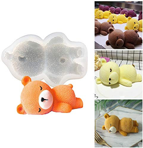 Silikonform for Selbermachen, selbstgemachte Formen for Kinder, 3D-Silikonbär, schlafendes Haustier, Eiscremeformen for Fondant, Silikon, Schokolade, Backen, Süßigkeiten, Seifenformen, Dekoration, Bac