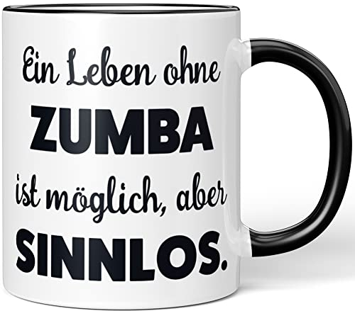 JUNIWORDS Tasse, Ein Leben ohne Zumba ist möglich, aber sinnlos, Schwarz (1009687)