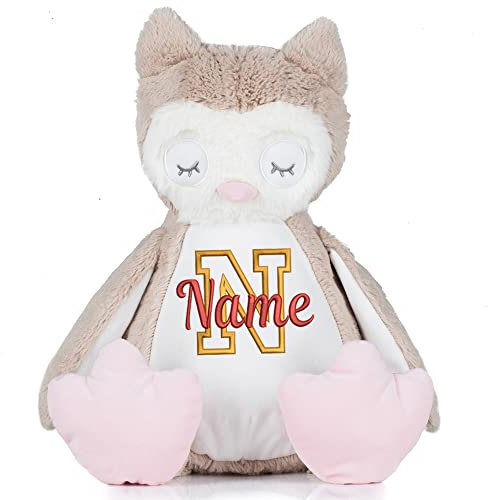 Stofftier mit Name Bestickt Kuscheltier Eule personalisiert Buchstabe