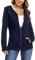 Aottori Felpa Donna con Cappuccio e Zip Giacca Sportiva Leggero Hoodie Cotone Manica Lunga Sweatshirt Aperto con Tasche e Cerniera Felpe Casual Classico Primavera Autunno Blu Navy L