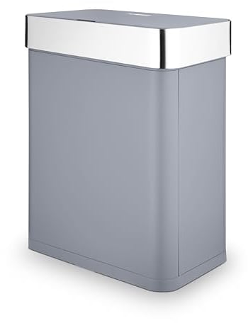 Tower T938020GRY Compact Sensor Bin, Large 60L, Hands Free Opening, Automatic Close, Retaining Ring, Grey