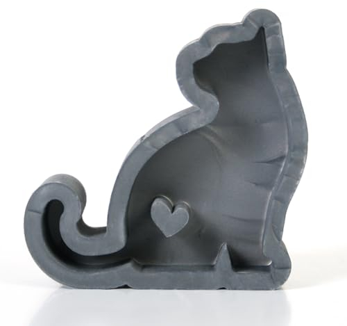 Kreative Feder Handgefertigte 3D Silikon-Form Katze aus hochwertigem Silikon zum Basteln handgegossener Deko-Figuren (M)