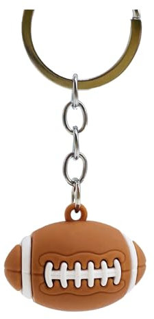 American Fußball Metall Auto Schlüsselanhänger Legierung Schlüsselanhänger Charm Schlüsselhalter Rugby American Football Party Supply Schlüsselring Geschenk für Frauen Männe (Brown, One Size)