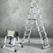 Cecaylie Escalera telescópica Plegable de 2,0 m + 2,3 m, Marco en Forma de A, 6 + 7 peldaños, Carga máxima de 150 kg, Escalera Extensible de Aluminio, tamaño plegada 69 cm