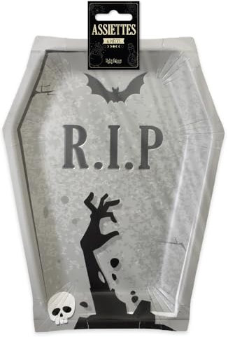 STC Pack 6 Assiettes Halloween Pierre tombale