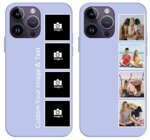 Design Your Images - Custodia protettiva per iPhone 11/12/13/14/15/mini/Pro/Max/6/7/8/Plus, anti-impronte, per uomini, donne, ragazze, ragazzi, viola