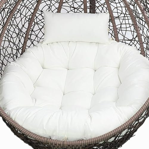 ATLION Egg Chair Cushion Only, Outdoor Hanging Swing Chair Seat Cushion Replacement, Large Thicken Hammock Chair Cushion with Pillow, Washable Garden Chair Mat Pads(AB)