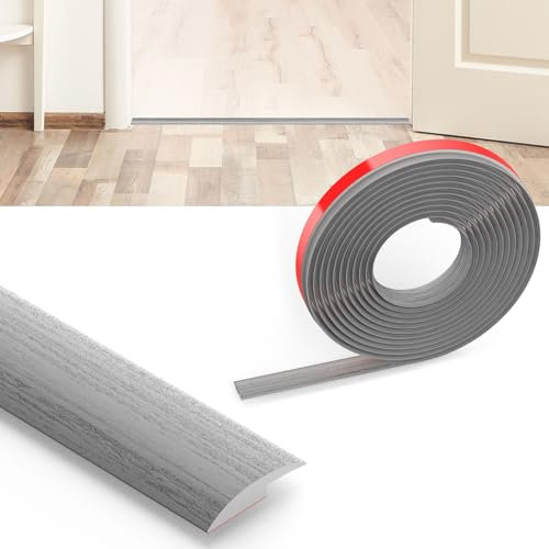 Flintronic Tira de Tapicería de 1.2 m, Listón de PVC Autoadhesivo, Autoadhesiva Tiras de Puerta de Transición, riel de Transición para suelo y alfombra, Adecuado para una pendiente de umbral de 3 mm