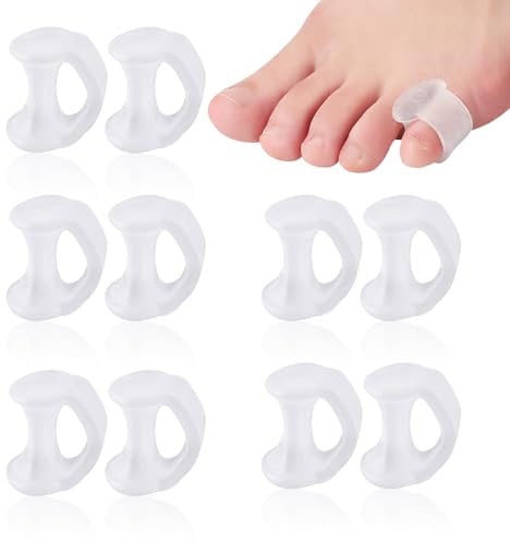 10 Pcs Gel Toe Separators for Overlapping Toes Bunion Protector Relaxation Toe Spacers Toe Straighteners for Bent Toes Hammer Toe Splint for Hammer Toe Relieve Pain for Men and Women, Transparent