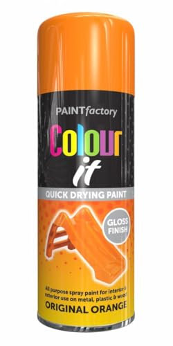 AlezyB - Original Orange 400ml All Purpose Spray Paint | Use on Metal, Wood, Plastic and Multipurpose Aerosol Professional Quality Perfect Finish, for Interior Exterior and Excellent Coverage