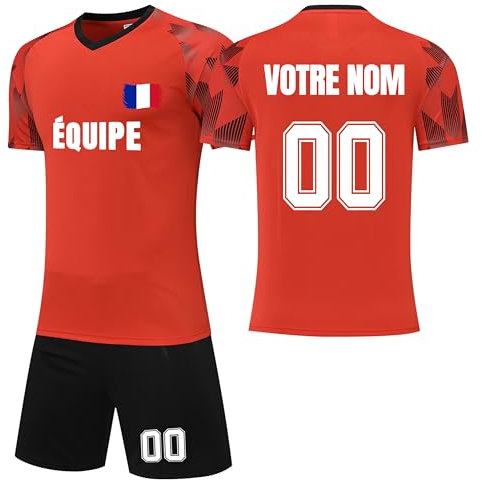 Maillot de Foot Personnalisé avec Nom, Numéro et Logo, Ensemble de Foot Enfant, Maillot de Football Homme, Maillot de Foot Personnalisé pour Enfant et Adulte #8