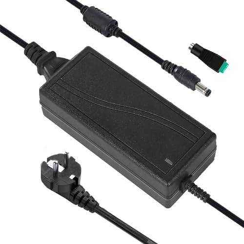 24V Netzteil 144W 6A, AC 100-240V zu DC LED Trafo Adapter, 5,5mm x 2,1/2,5mm DC Jack für 5050 2835 LED-Streifen, Monitor, Treiber, EU Stecker