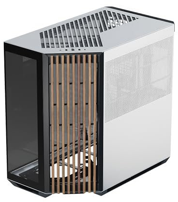 APNX V1 Boîtier PC ATX à double chambre à flux d'air moyen, panneaux en verre panoramiques, 10 emplacements pour ventilateurs, support de radiateur de 360 mm, prise angulaire de 16 cm x 2, support