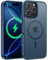 FNTCASE for iPhone 16 Pro Case: Magnetic Matte Translucent Military Grade Drop Protective Phone Case | Shockproof Thin Rugged Durable Protection Bumper Cover (Blue)