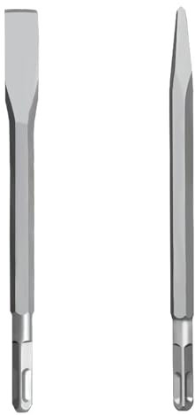 HARY Sds Chisel Bits 2-Piece Chisel Set for Electric Hammer (square Handle Four Holes), 14 * 400mm Includes Flat Chisel & Pointed Chisel, Sds Breaker Bits for Tile,Masonry,Concrete