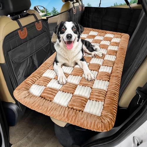 Loiion Hundebett Auto Rückbank, Weich Auto Hundebett, Hundebett Große Hunde, Autodecke Hund Rückbank, Hundematte rutschfest, Leicht zu Reinigen, Kratzfest und Komfortabel, 127×62.5cm