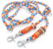 Hundeleine aus Tau | 1 cm dick | Joyful Orange | 2 m / 2,5 m / 3 m verstellbare Führleine, handgefertigtes Design, robust, für kleine & mittelgroße Hunde – bunt