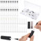 Oruola 52pcs Replacement Nail Polish Brush Kit,Disposable Nail Polish Brush with 2 Cap,5 Sizes Soft Bristles Disposable Dip Replacement Brushes for Lipstick Eyeliner Lipstick