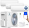 ZENIRO Multisplit Klimaanlage 3 Innengeräte Set (3 x 3,5kW) Klimagerät Air Conditioner mit Heizfunktion 27000 BTU 5,3kW A++ WiFi/App-Steuerung 4D AirFlow Heizen bis -20°C Vorgefüllt R32