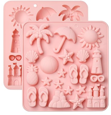 UR URLIFEHALL 2 stampi in silicone a tema natalizio a forma di infradito, a forma di stella, per torte, pane, caramelle, budino, burro, biscotti, artigianato