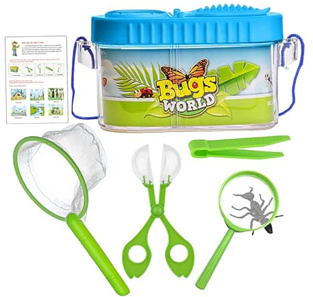 Set di trappole per bambini, per esploratori all'aperto, per bambini, con lente d'ingrandimento, gabbia trasparente per esplorare