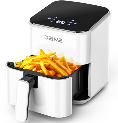 DEIME heißluftfritteuse klein 1 person, 2.5L mini airfryer klein 1-2 personen, heissluftfritteuse Heißluft Fritteuse ohne Öl, Air Fryers mit Digitalem LED-Touchscreen, spülmaschinenfester Korb