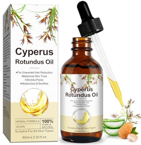 Cyperus Rotundus Oil 60 ml, Natural Cypress Rotundus Oil for Hair Removal, Anti-Hair Growth, Nourishing Treatment for Sensitive Skin, Hydrates, Soothes and Repairs Skin for All Skin Types