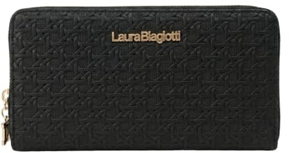 Laura Biagiotti Portafoglio Donna Grande in PU, Effetto Intrecciato, Con Portamonete e Scatola Regalo