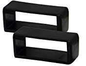 Uhrenarmband Unisex 2 Ersatz-Schlaufen Kunststoff PVC 24mm Farbe Schwarz 591824