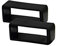 Uhrenarmband Unisex 2 Ersatz-Schlaufen Kunststoff PVC 24mm Farbe Schwarz 591824