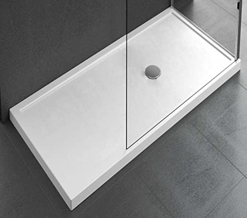 Novellini Olympic Plus Piatto Doccia Alto Misura 170x80 Altezza 12,5 cm Bianco Morbido Opaco Montaggio Appoggio Pavimento Superficie Liscia Materiale Acrilico Compreso Piedini Copri Piletta Scarico