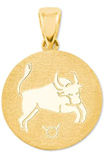 Amor Motivanhänger Unisex Damen Herren Anhänger, Gold, Stier, Kommt in Schmuck Geschenk Box, 2020785
