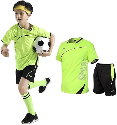 Coralup Kids Adults Sports Shorts Sets Football&Basketball Uniform Jerseys Tracksuit Training Suits Summer Beach Short Sleeve Set 120-195cm