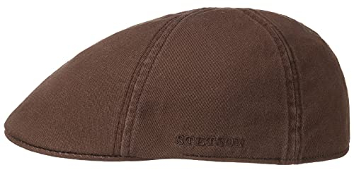 Stetson Texas Cotton Flatcap mit UV Schutz 40+ - Schirmmütze aus Baumwolle - Unifarbene Mütze Frühjahr/Sommer braun M (56-57 cm)
